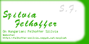 szilvia felhoffer business card